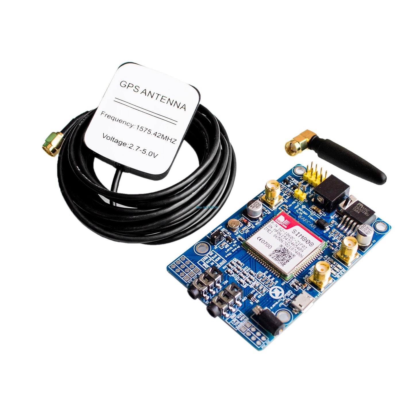 Módulo SIM808 GSM GPRS GPS IPX SMA con antena - MonarcaTech