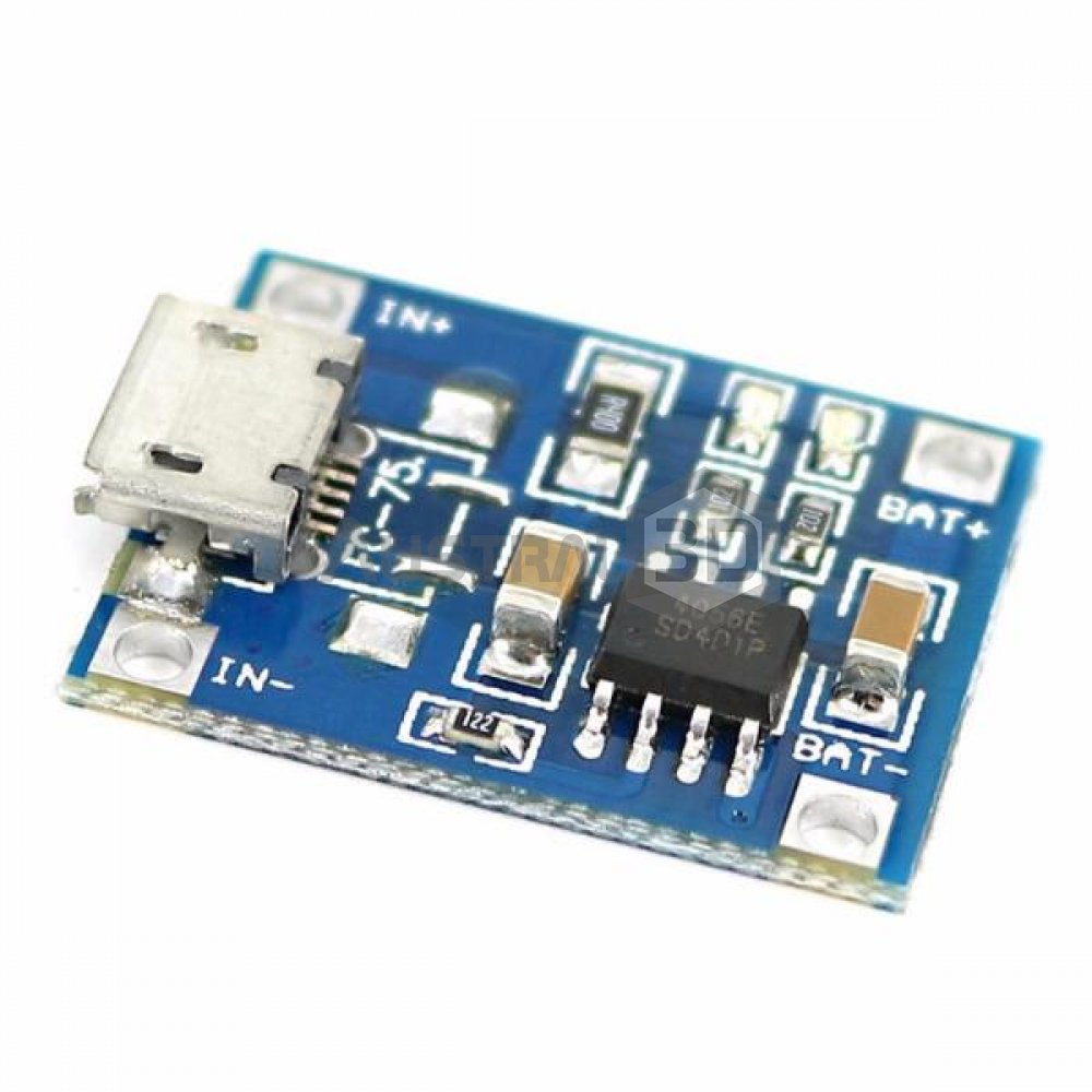 TP4056 Micro USB 5V 1A Controlador de Carga de Litio Li - Ion Módulo Cargador de Batería - MonarcaTech