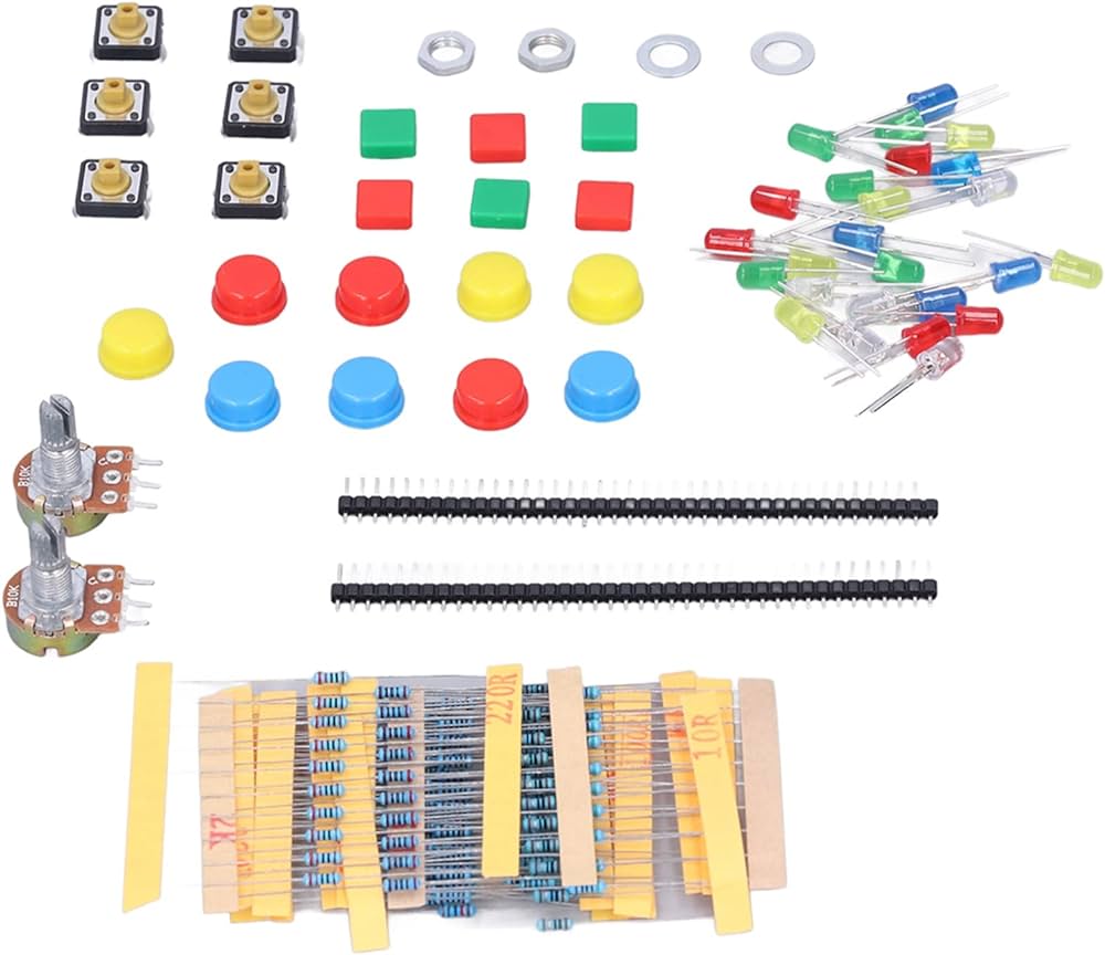 Kit de componentes electrónicos en caja de plástico - MonarcaTech