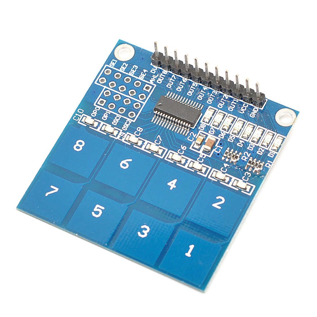 Modulo TTP226 Sensor Tactil Capacitivo 8 Canales - MonarcaTech