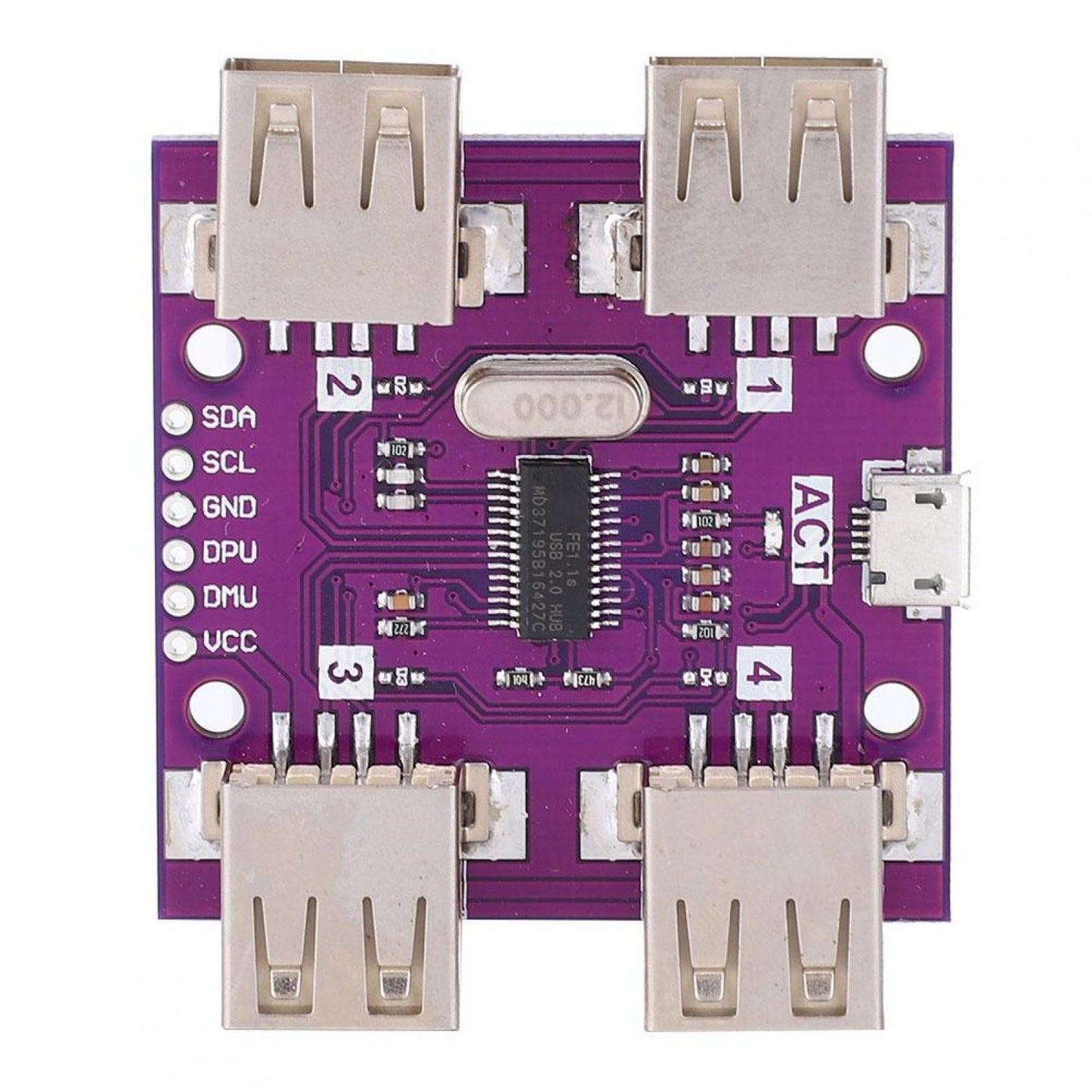 Módulo controlador de alta velocidad HUB USB 2.0 de 4 puertos - MonarcaTech