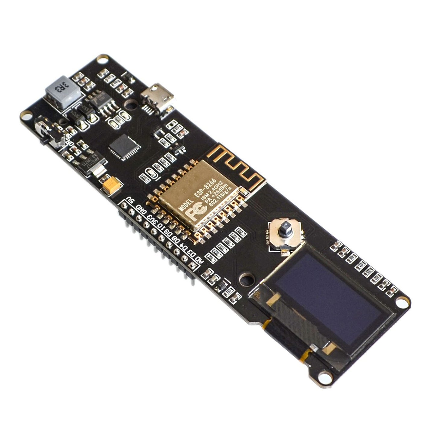 Wemos ESP8266 Oled Integrado de 0.96 y circuito de carga de batería 18650 - MonarcaTech