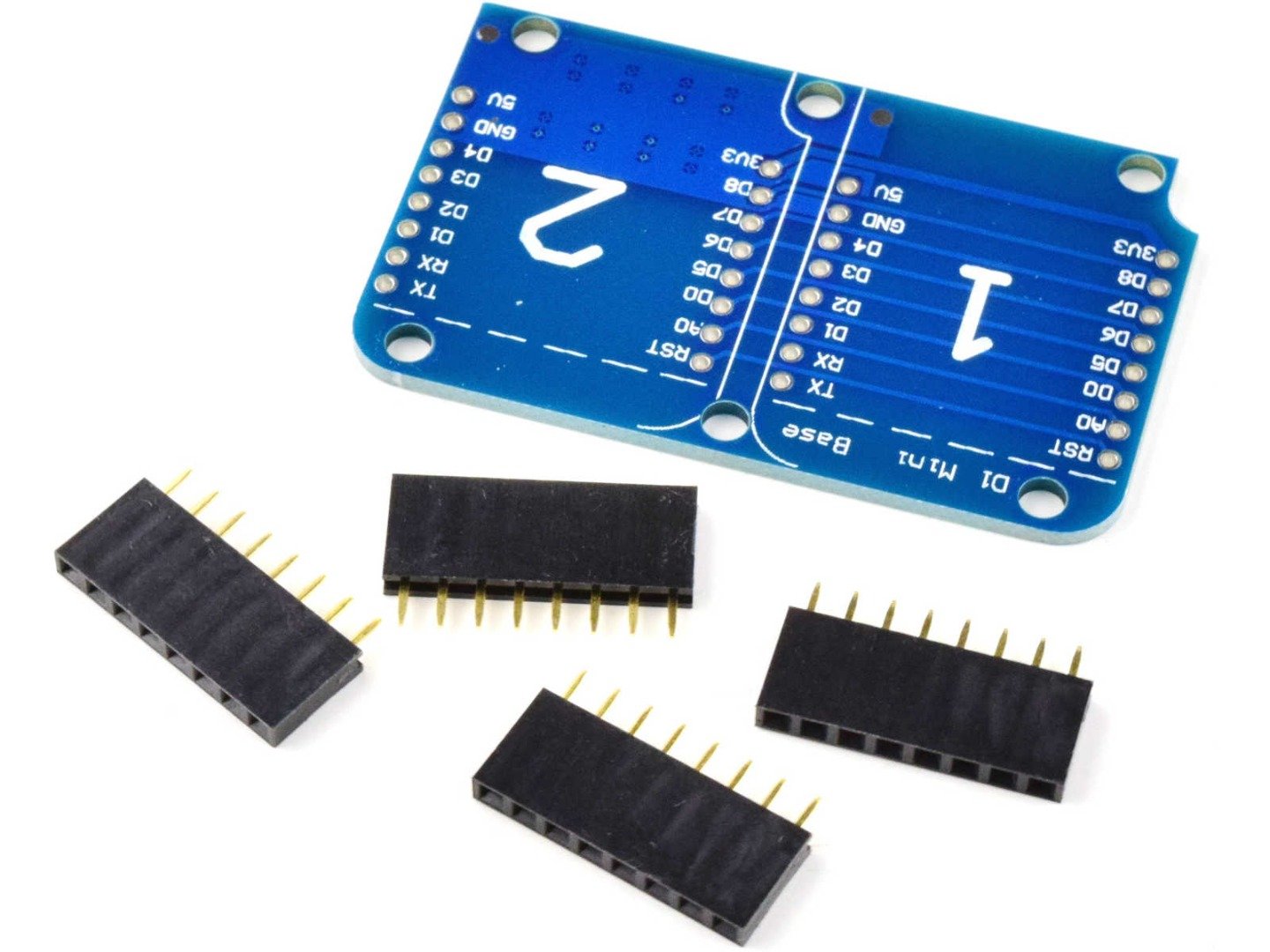 Placa de blindaje de base doble para wemos D1 mini nodemcu esp8266 - MonarcaTech