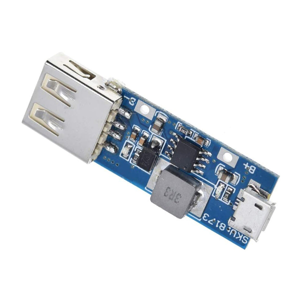 Modulo de aumento de voltaje de 3,7 V Liion a 5 V 1 A USB con carga USB - MonarcaTech