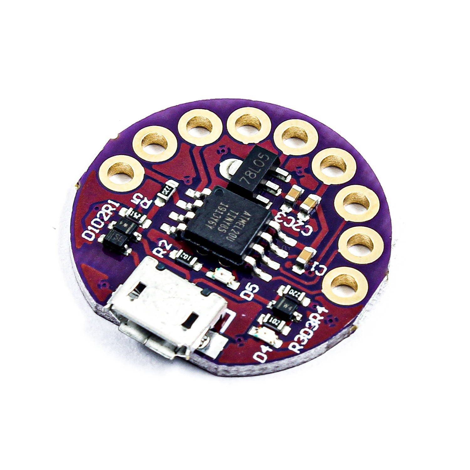 LilyPad ATtiny85 USB Micro E-Textil – MonarcaTech