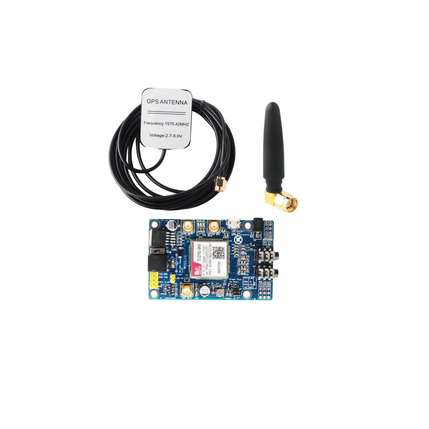 Módulo SIM808  GSM GPRS GPS  IPX SMA con antena - MonarcaTech