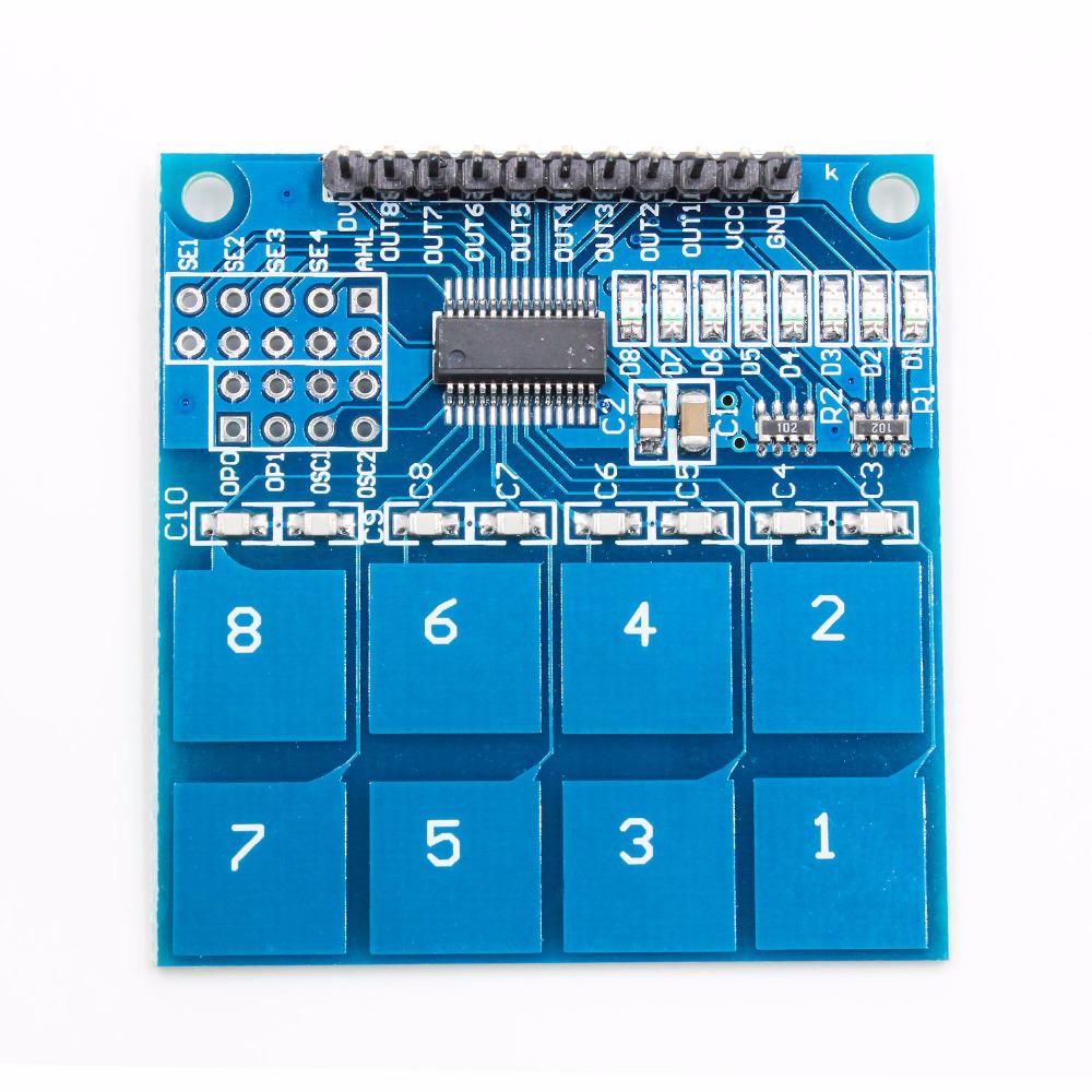 Modulo TTP226 Sensor Tactil Capacitivo 8 Canales - MonarcaTech