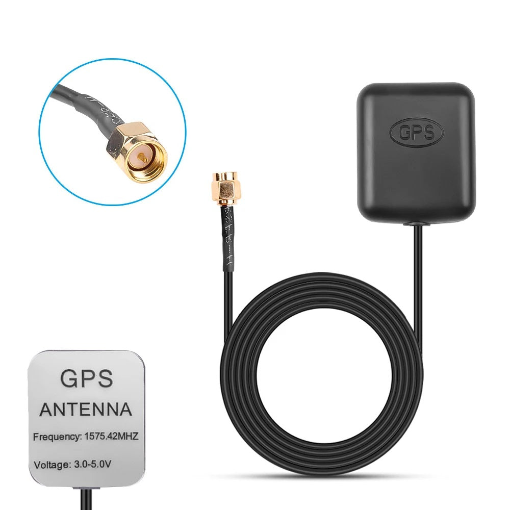 Antena GPS Con Base Magnética Conector SMA Macho - MonarcaTech