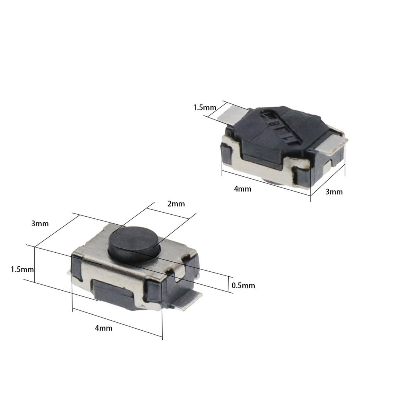 Switch SMD 3x4x2mm de superficie x 10 - MonarcaTech