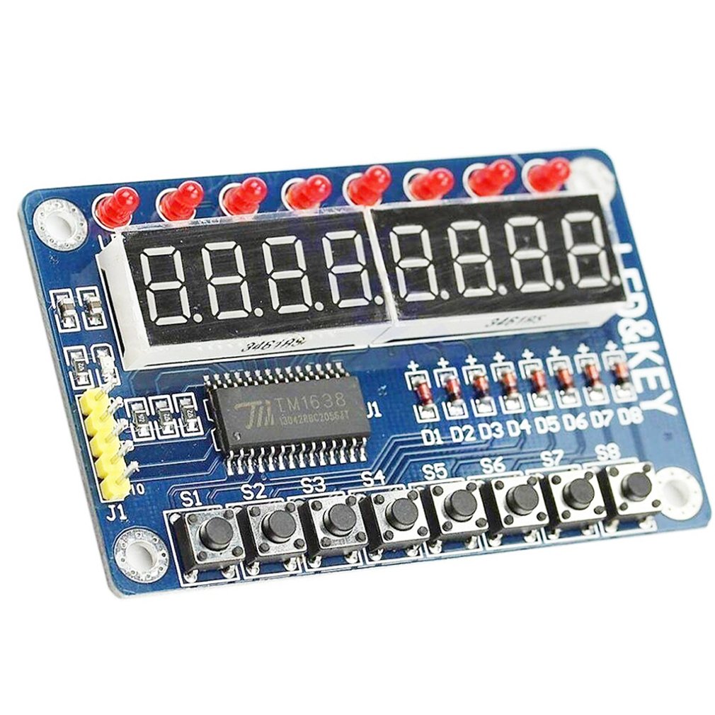 Display 7 segmentos, 8 dígitos TM1638 - MonarcaTech