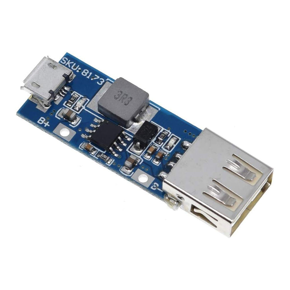 Modulo de aumento de voltaje de 3,7 V Liion a 5 V 1 A USB con carga USB - MonarcaTech