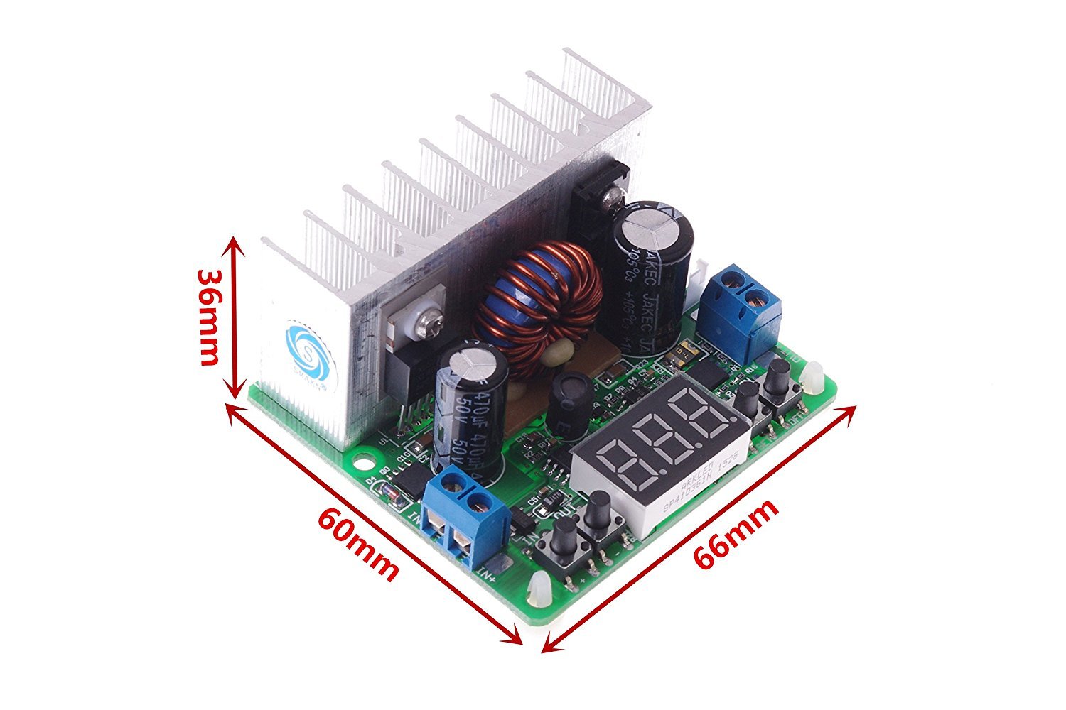 Convertidor Regulable, Step Down DP4016 DC-DC 6-40V a 0-38V 4A - MonarcaTech