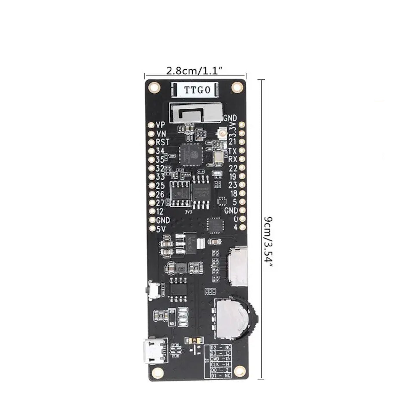 LILYGO® TTGO T-Cell ESP32 Placa de desarrollo módulo inalámbrico WiFi, Bluetooth, batería 18650, 4MB, Flash, 8MB, Psram para Arduino - MonarcaTech