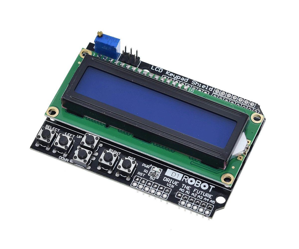 Shield Pantalla LCD 1602 con teclado para Arduino - MonarcaTech