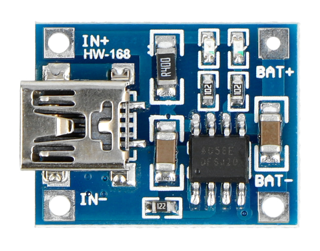 TP4056 Mini USB 5V 1A Controlador de Carga de Litio Li - Ion Módulo Cargador de Batería - MonarcaTech