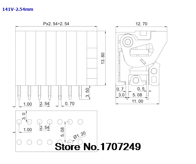 Bloques terminales conectables KF141V-2.54 P2 PCB Spring - MonarcaTech