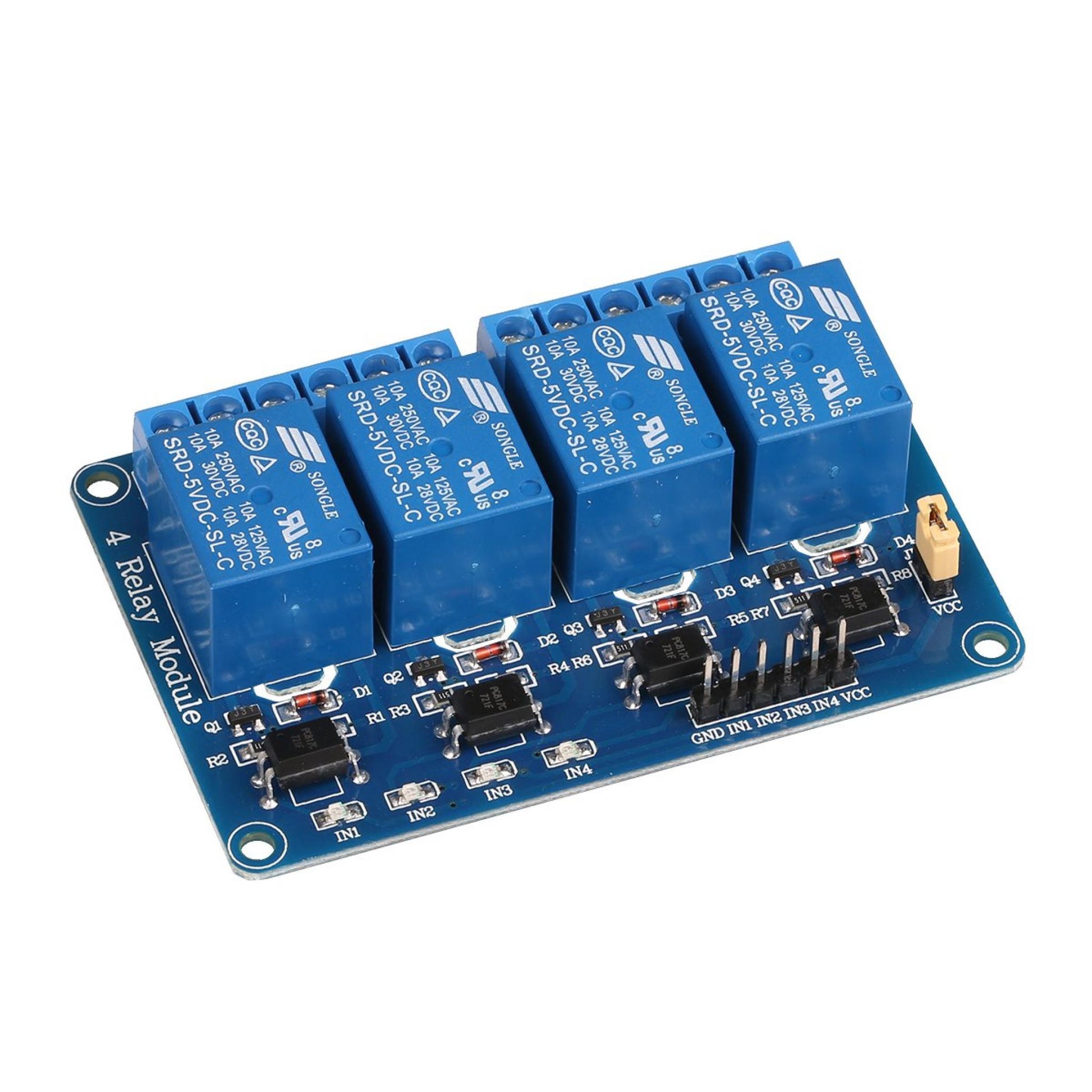 Modulo Rele 4 Canales 5v 10a para Arduino - MonarcaTech