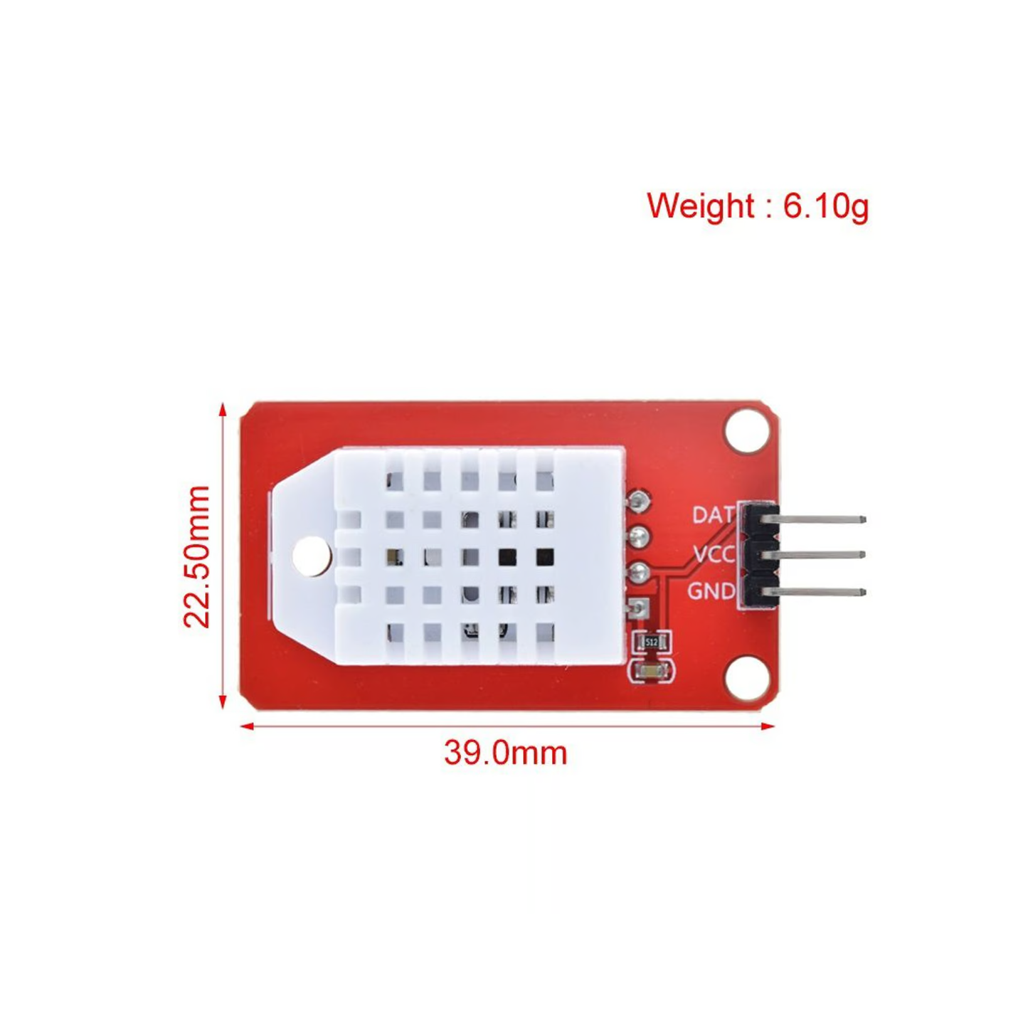 DHT22 AM2302 Sensor de Temperatura y Humedad con Placa, compatible con Arduino y Raspberry Pi - MonarcaTech